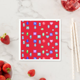 Guardanapo De Papel Gemstone e Jewels Red