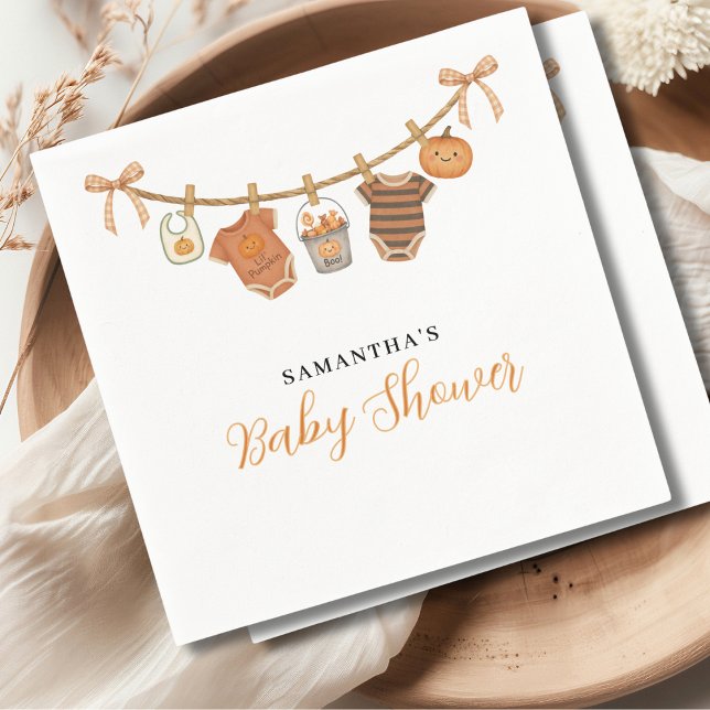 Guardanapo De Papel Gender Neutral Clothesline Halloween Baby Shower  (Criador carregado)