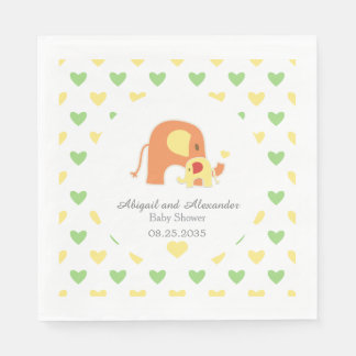 Guardanapo De Papel  Gender Neutral Elephant Theme Baby Shower Napkin
