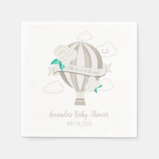 Guardanapo De Papel Gender Neutral Hot Air Balloon Baby Shower Napkins