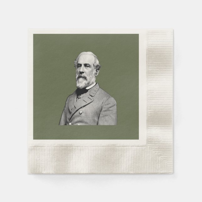 Guardanapo De Papel General ⚔️ Robert E. Lee Army Green (Frente)