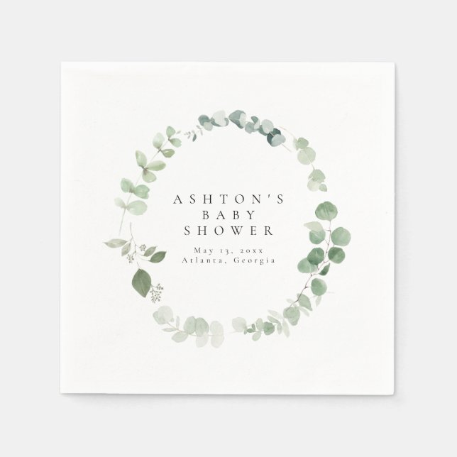 Guardanapo De Papel Gênero Chá de fraldas neutro Nápoles (Frente)