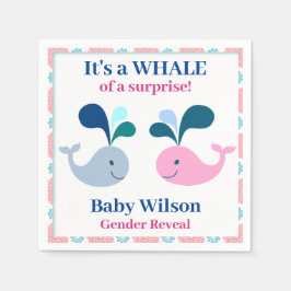 Guardanapo De Papel Gênero Revela Baleia Azul Rosa de uma Surpresa