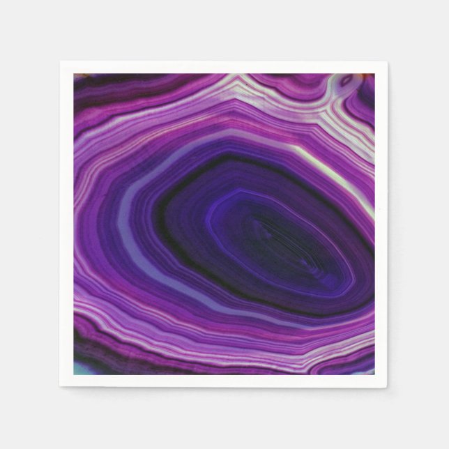 Guardanapo De Papel Geodo roxo roscado por queda (Frente)