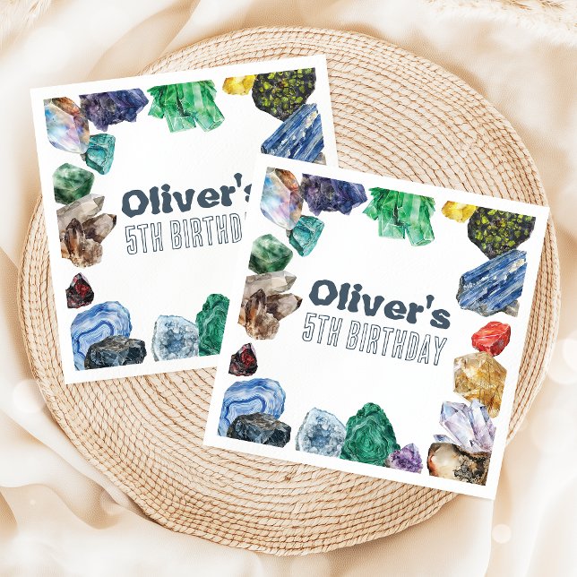 Guardanapo De Papel Geology Birthday Rocks Dig Party Napkins (Criador carregado)
