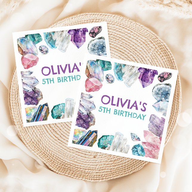 Guardanapo De Papel Geology Girl Birthday Gem Dig Party Napkins (Criador carregado)