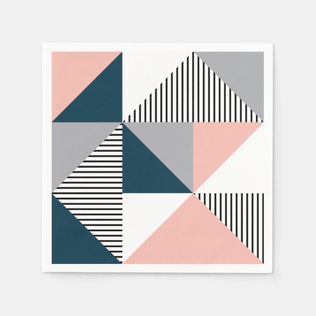 Guardanapo De Papel Geometria abstrato colorida (Frente)