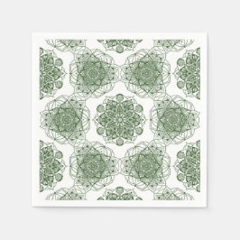 Guardanapo De Papel Geometria da mandala verde