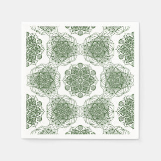 Guardanapo De Papel Geometria da mandala verde