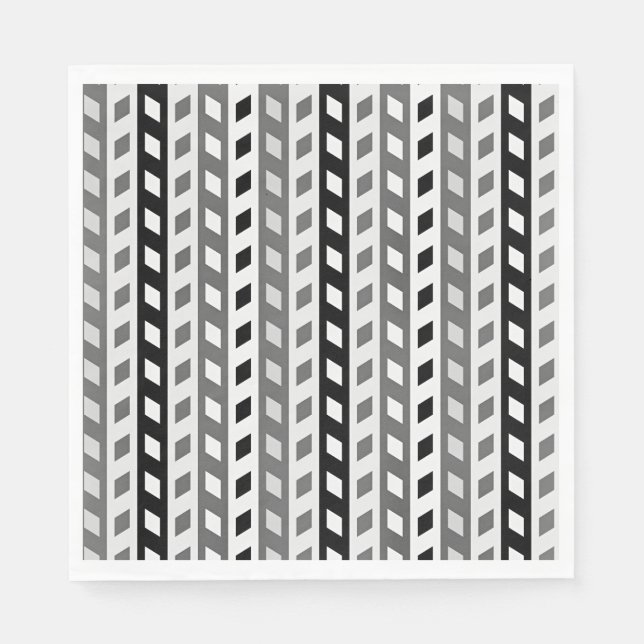Guardanapo De Papel Geometric Design, gray, black, white, (Frente)