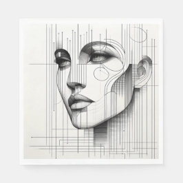 Guardanapo De Papel Geometric Line Portrait