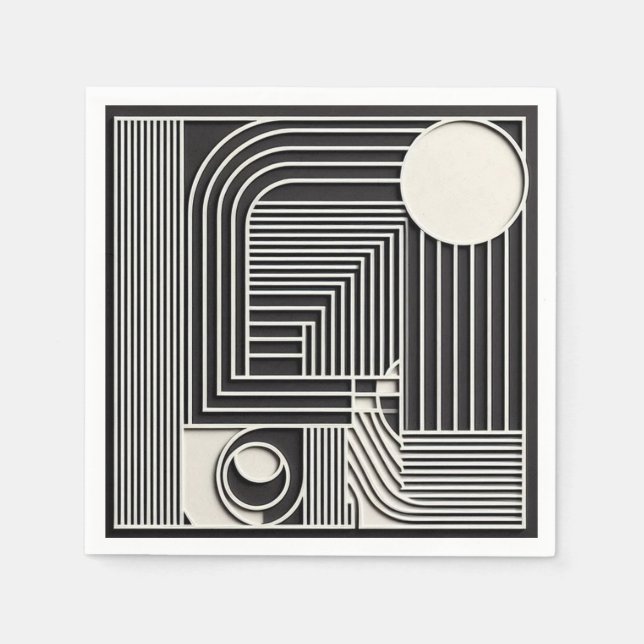 Guardanapo De Papel Geometric Orbit Lines (Frente)