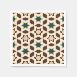 Guardanapo De Papel  Geometric pattern with star shapes in brown and t