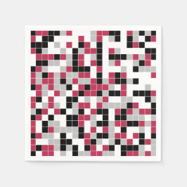 Guardanapo De Papel Geométrico Moderno da Cinza Negra Magenta