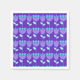 Guardanapo De Papel Geométrico Retro Flower Bauhaus Purple Birday