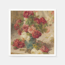 Guardanapo De Papel Georges Jeannin - Uma Vida Estática com Rosas em u