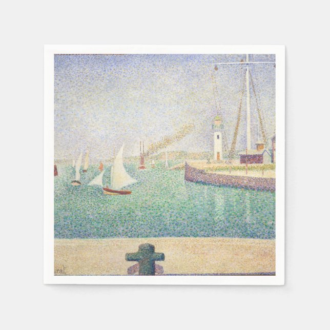 Guardanapo De Papel Georges Seurat - Entrada do porto de Honfleur (Frente)