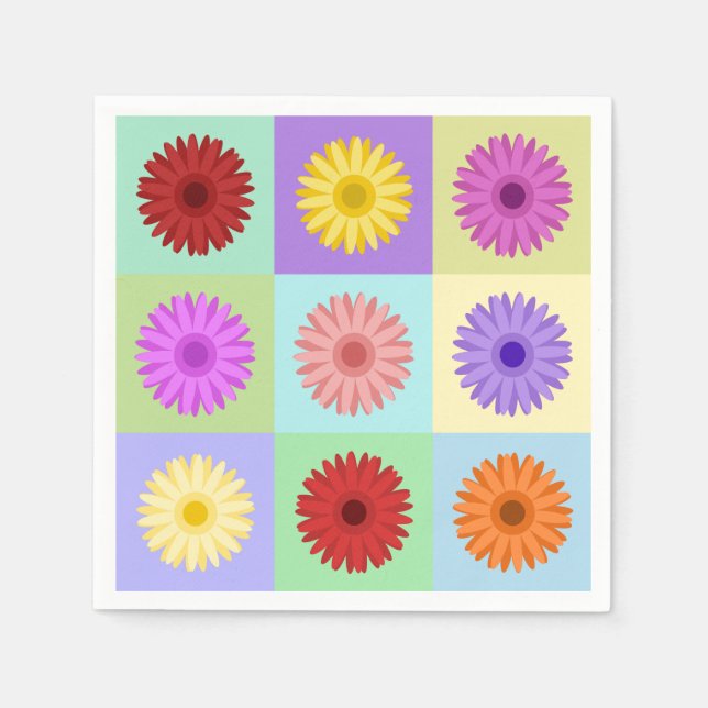 Guardanapo De Papel Gerbera 3x3 Daisy Design (Frente)