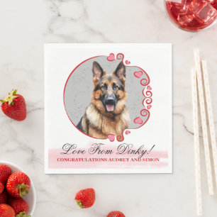 Guardanapo De Papel German shepherd Casamento de Nápoles com Foto de C