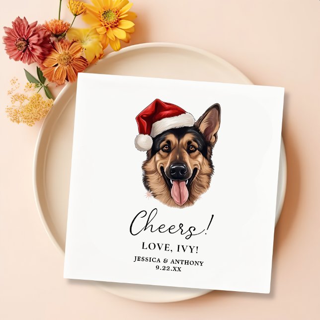 Guardanapo De Papel German shepherd de Natal Cachorro Personalizado Sa (Criador carregado)