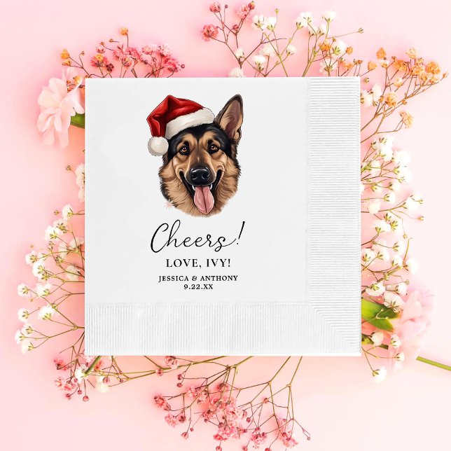 Guardanapo De Papel German shepherd de Natal Cachorro Personalizado Sa (Criador carregado)