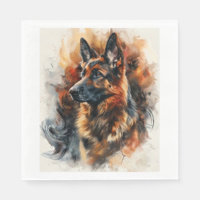 Guardanapo De Papel German shepherd em Campos Magnéticos (Frente)