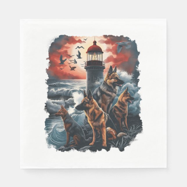 Guardanapo De Papel German shepherd Guiando Almas Perdidas (Frente)