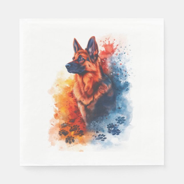 Guardanapo De Papel German shepherd - Impressões de caminho através do (Frente)