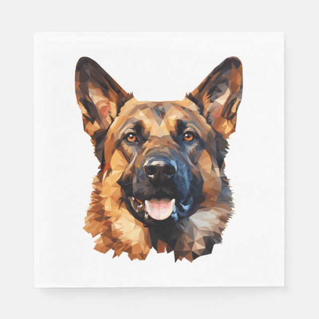 Guardanapo De Papel German shepherd legal no estilo polígono Clássico  (Frente)