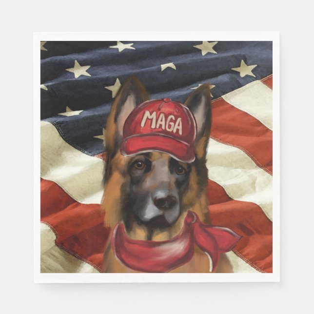 Guardanapo De Papel German shepherd MAGA (Frente)