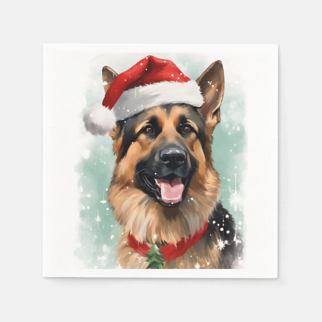 Guardanapo De Papel German shepherd Natal (Frente)