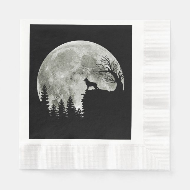 Guardanapo De Papel German shepherd No Halloween De Montanha (Frente)