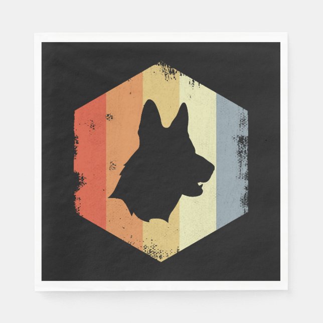 Guardanapo De Papel German shepherd Vintage (Frente)