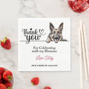 Guardanapo De Papel German shepherd Wedding Obrigado