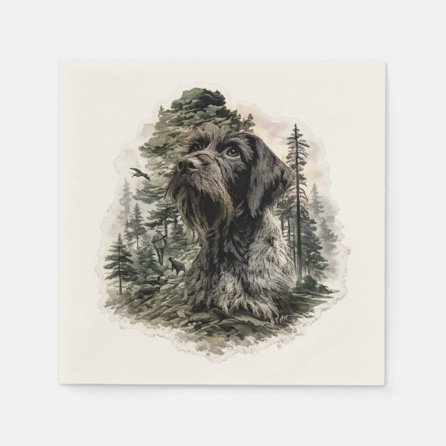 Guardanapo De Papel German Wirehaired Pointer (Frente)