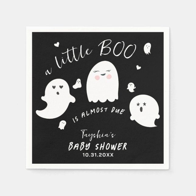 Guardanapo De Papel Ghost Boo Sexo Chá de fraldas Neutro de Halloween (Frente)