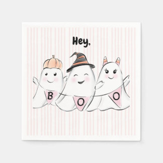 Guardanapo De Papel Ghost Boos no Halloween, rosa-claro