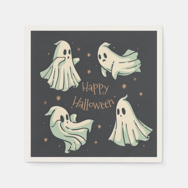 Guardanapo De Papel Ghost Halloween Happy Halloween (Frente)