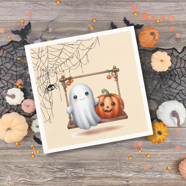 Guardanapo De Papel Ghost Pumpkin no Halloween (Criador carregado)