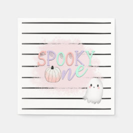 Guardanapo De Papel Ghost Spooky One Pastel Pink Halloween Aniversário