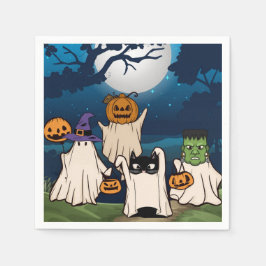 Guardanapo De Papel Ghost Trick-or-Treaters Cocktail Napkins