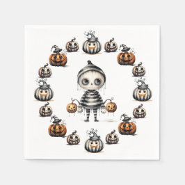 Guardanapo De Papel Ghoul e Pumpkins bonitinhos