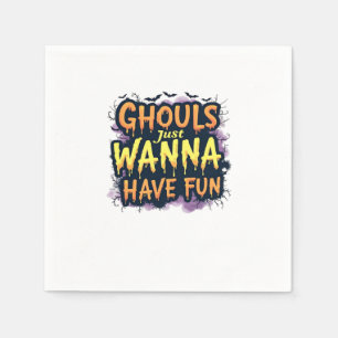 Guardanapo De Papel Ghouls Só Quer Se Divertir - Design do Dia das Bru