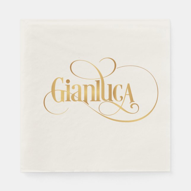 Guardanapo De Papel Gianluca - Script sutil personalizado (Frente)