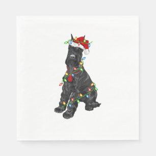 Guardanapo De Papel Giant Schnauzer Lover Xmas Papais noeis Giant Schn