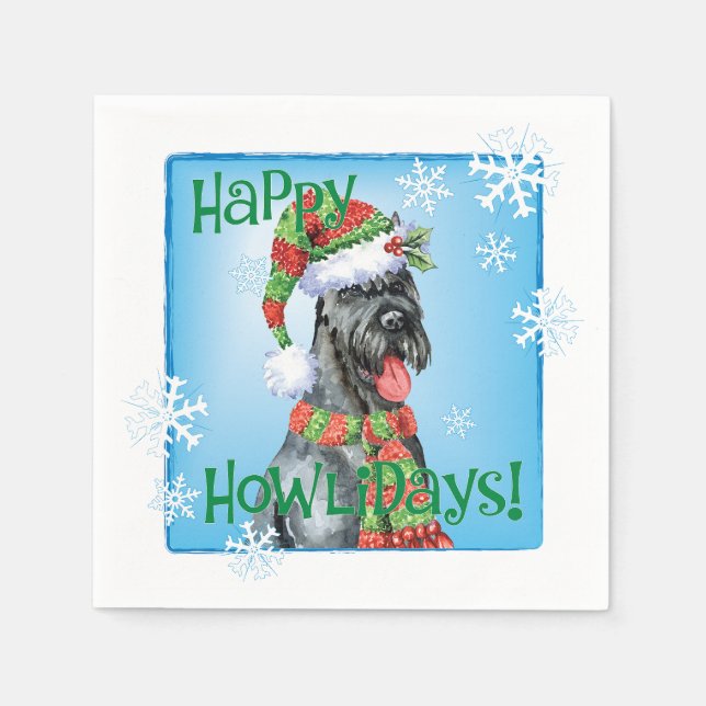 Guardanapo De Papel Giant Schnauzer Natal (Frente)
