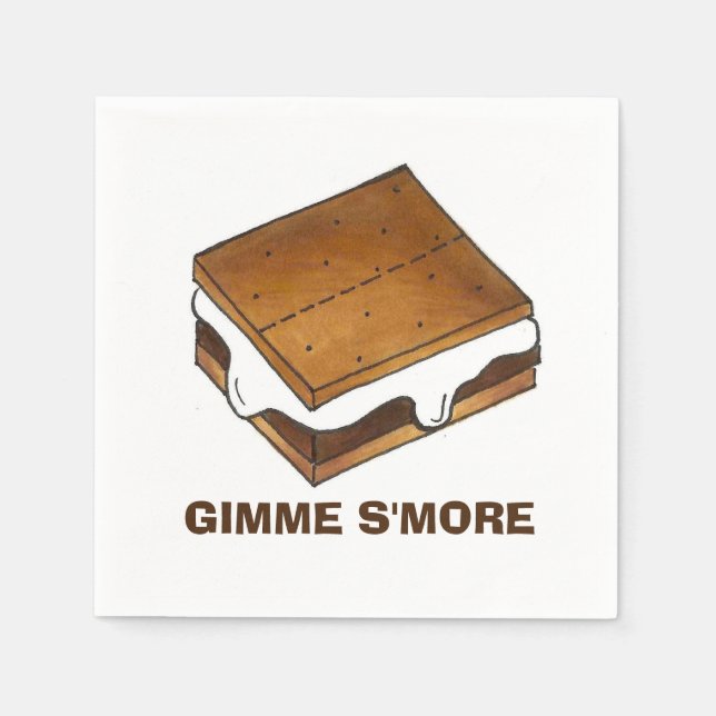 Guardanapo De Papel Gimme Smore Camp Picnic Campfire S'mores Foodie (Frente)