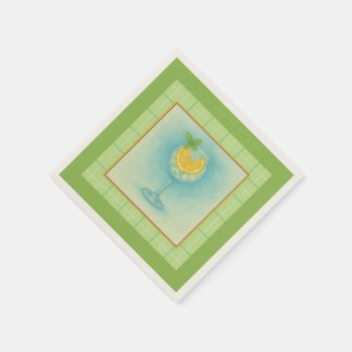 Guardanapo De Papel Gin & Tonic Cocktail Napkin – Mint Plaid