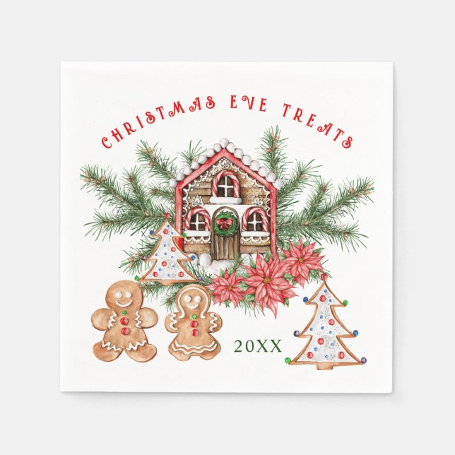 Guardanapo De Papel Gingerbird Girl Boy Candy Candy Natal (Frente)