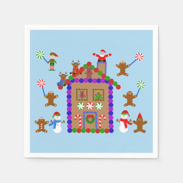 Guardanapo De Papel Gingerbird House #2 Napkins (Frente)